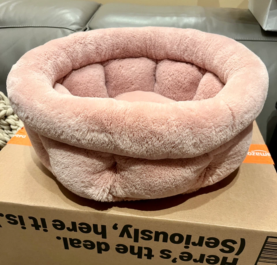 Pink Plush Pet Bed