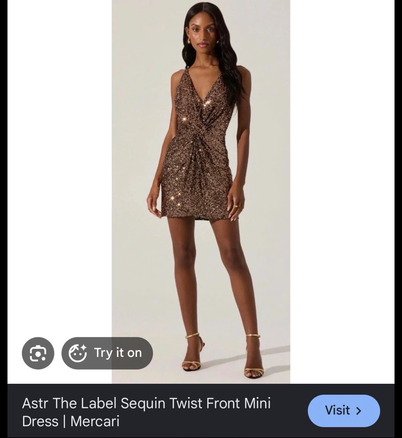 ASTR The Label Sequin Twist Front Mini Dress