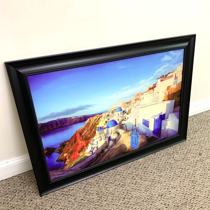 Santorini Greece Framed Wall Art Landscape Painting Decor