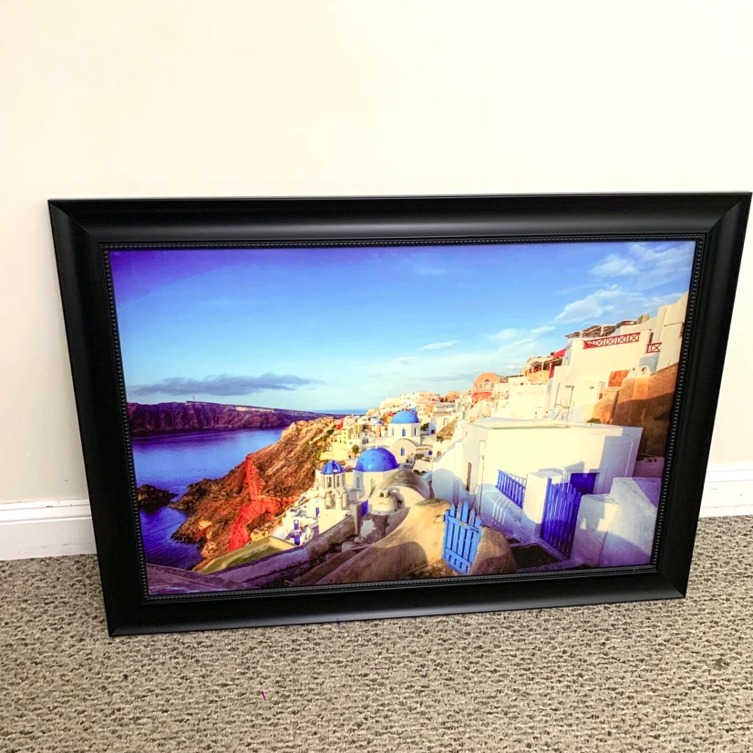 Santorini Greece Framed Wall Art Landscape Painting Decor - photo 2