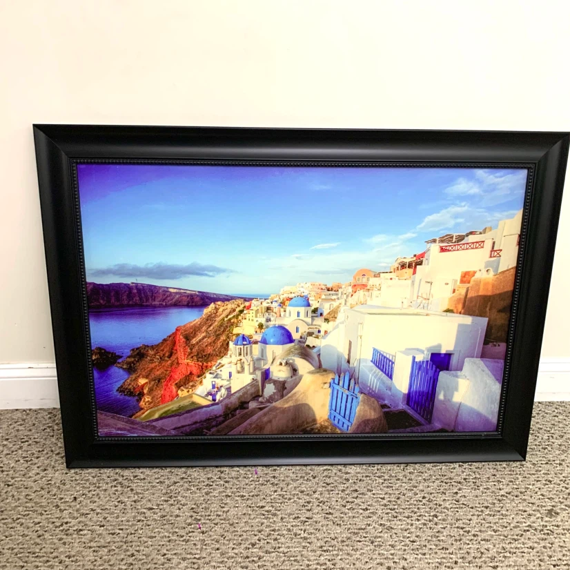 Santorini Greece Framed Wall Art Landscape Painting Decor - photo 5