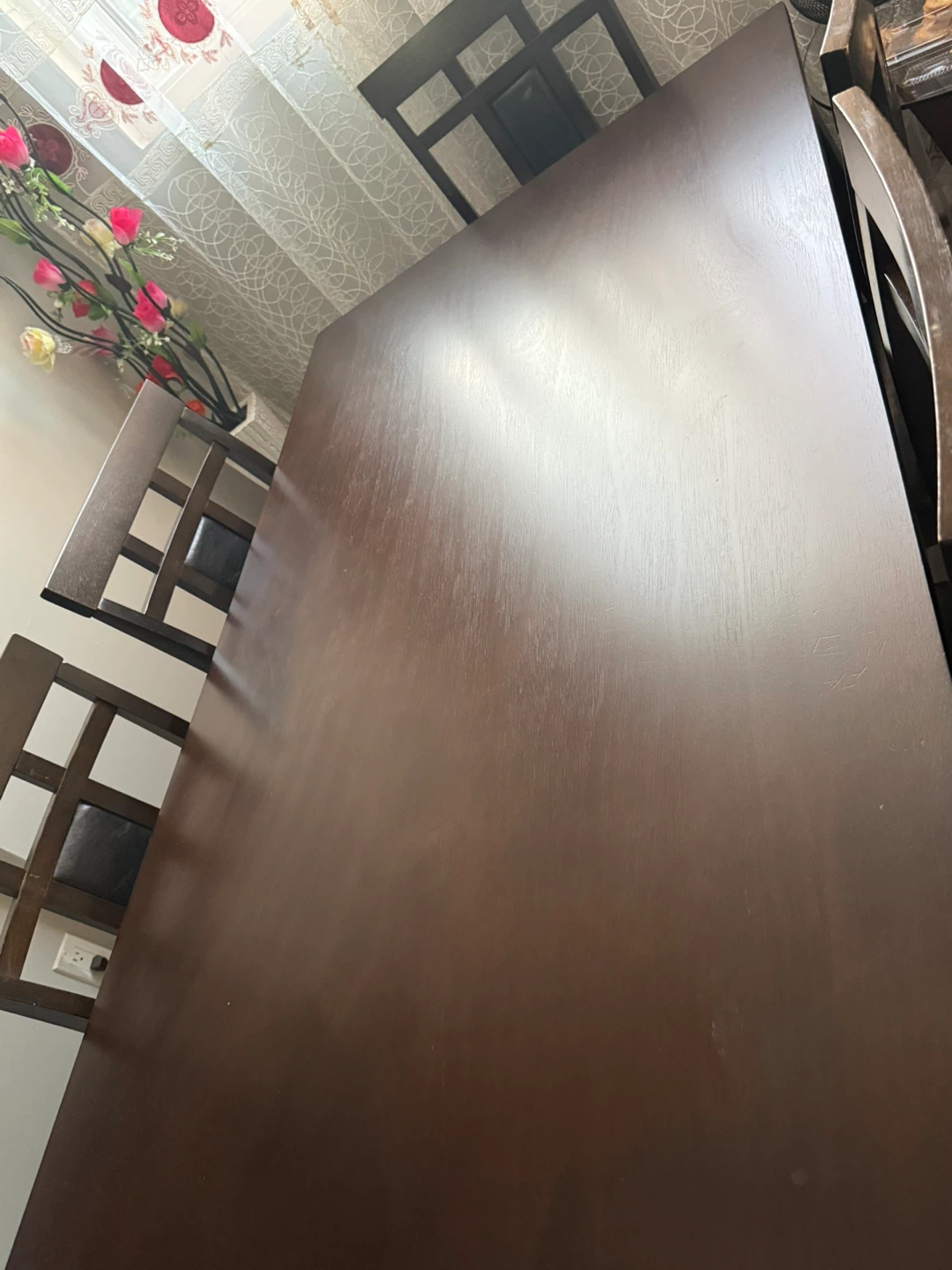 Dark Wood Dining Table and Chairs Set - photo 3