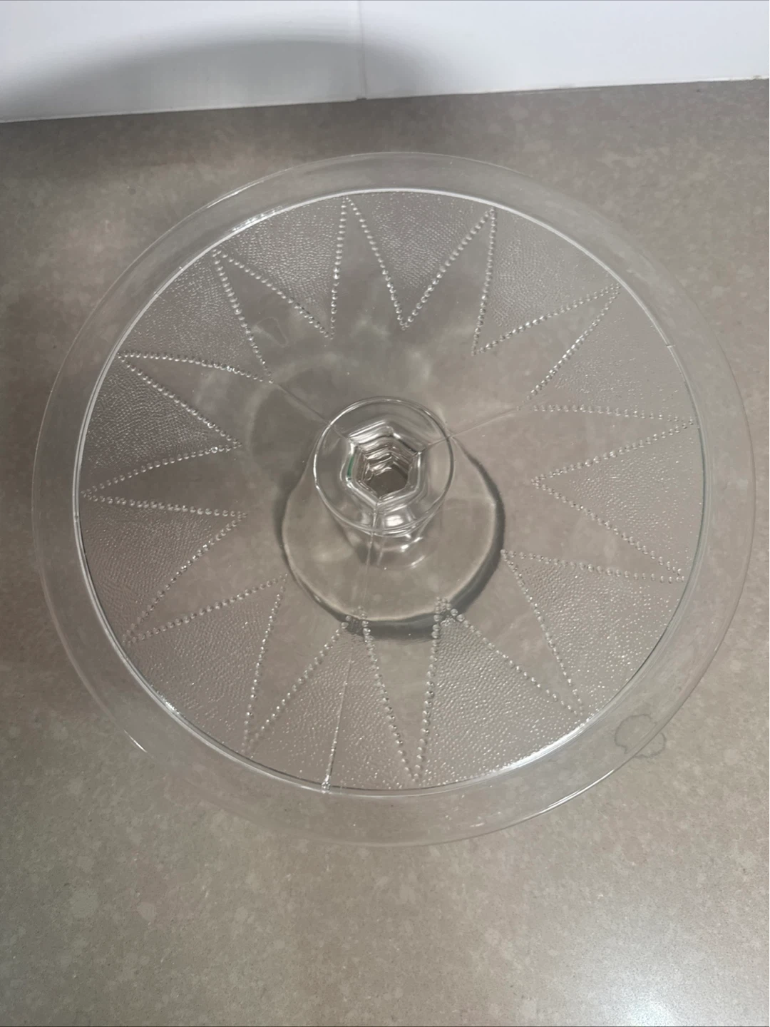Glass Cake Stand with Embossed Design - photo 2
