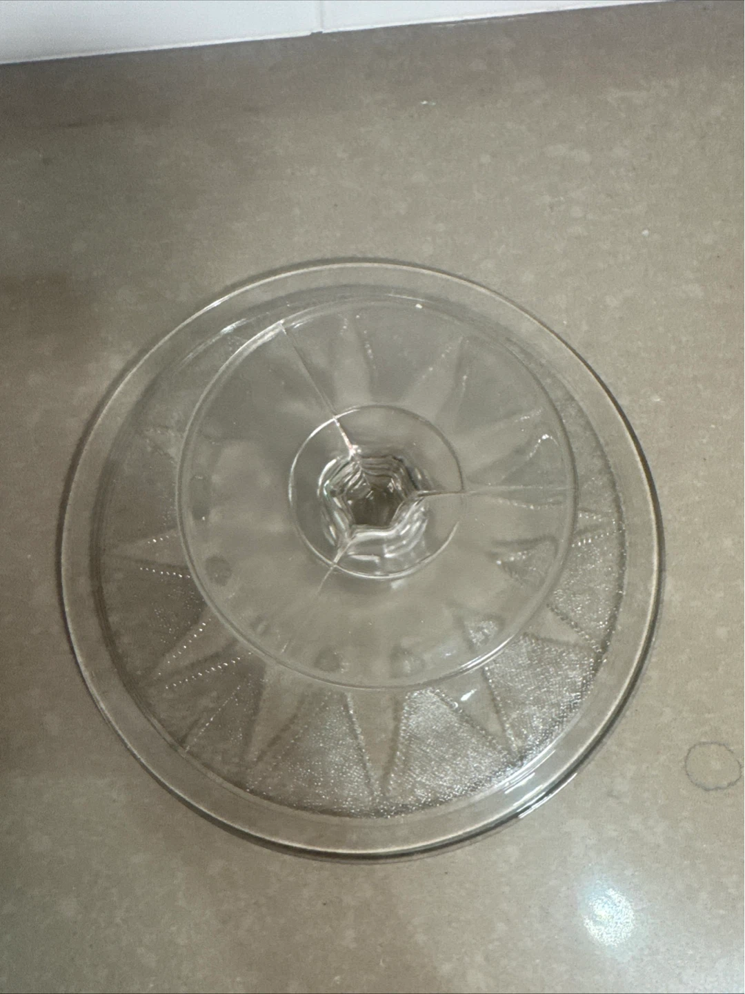 Glass Cake Stand with Embossed Design - photo 4