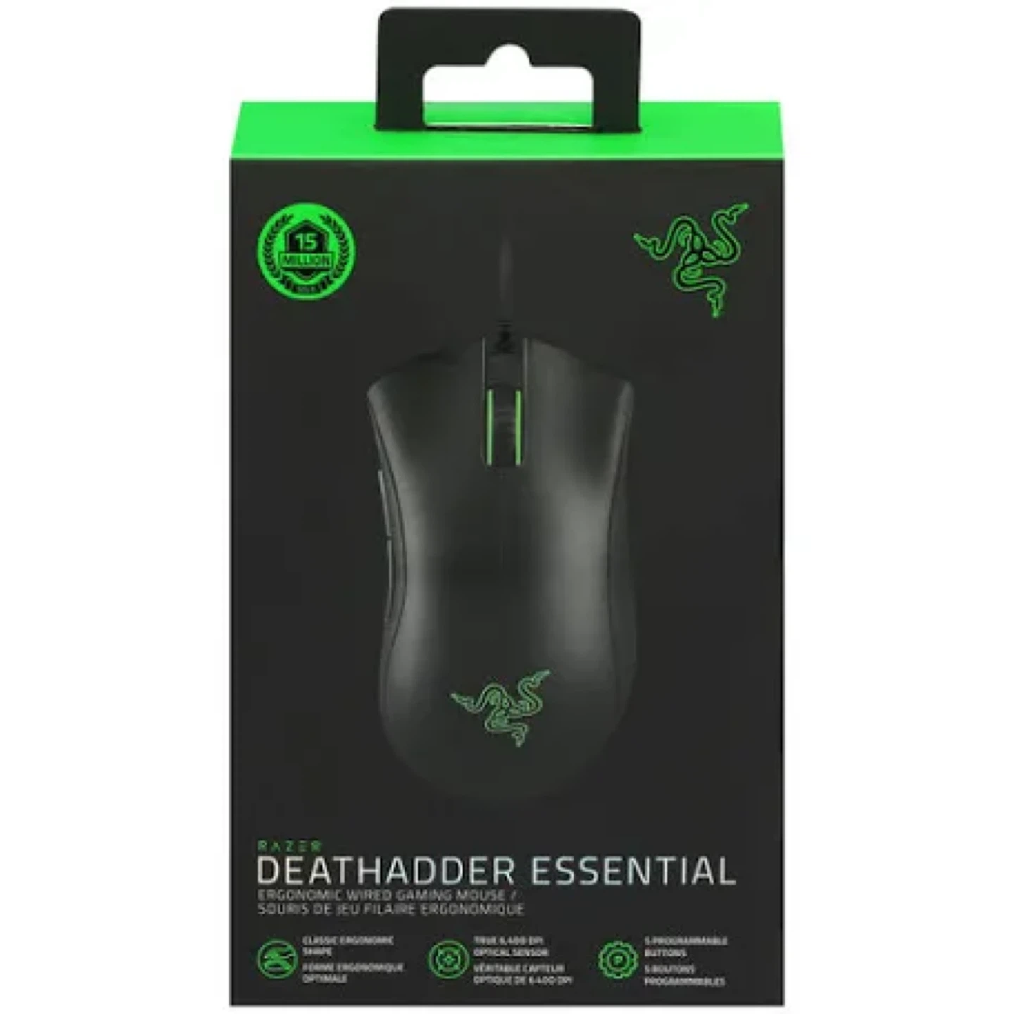 Razer DeathAdder Essential Ergonomic Wired Gaming Mouse - Black - photo 2