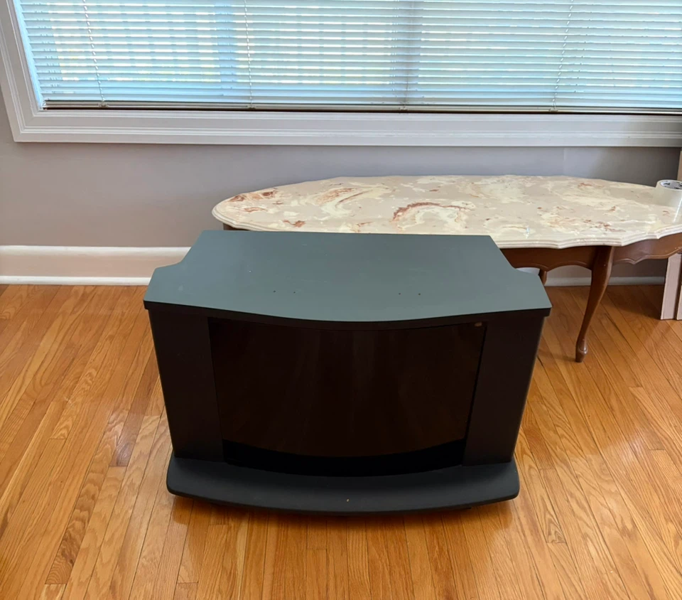 Black Entertainment Stand with Glass Door - photo 2