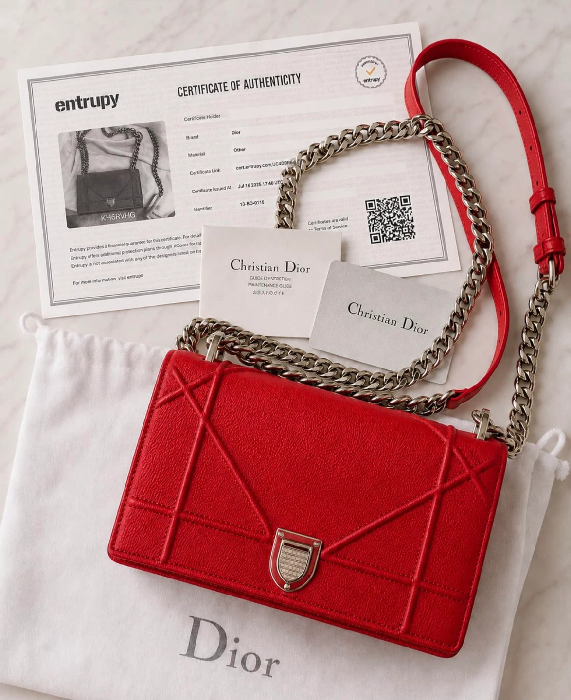 ✨ Christian Dior Red Leather Bag ✨ - photo 3