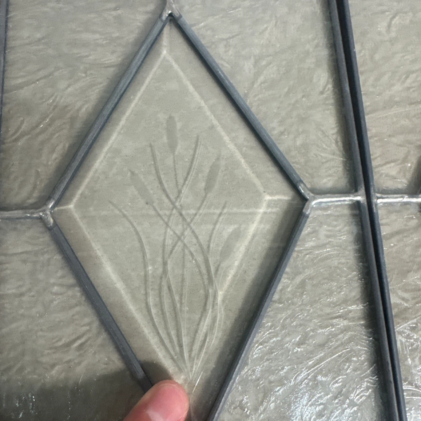 Set of 6 Stained Glass Panels with Etched Designs - photo 4