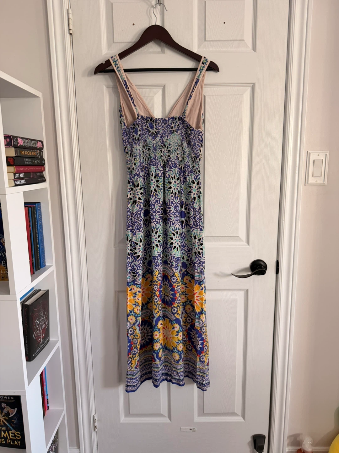Angie Geometric Print Rayon Maxi Dress Blue Multi Size S - photo 3