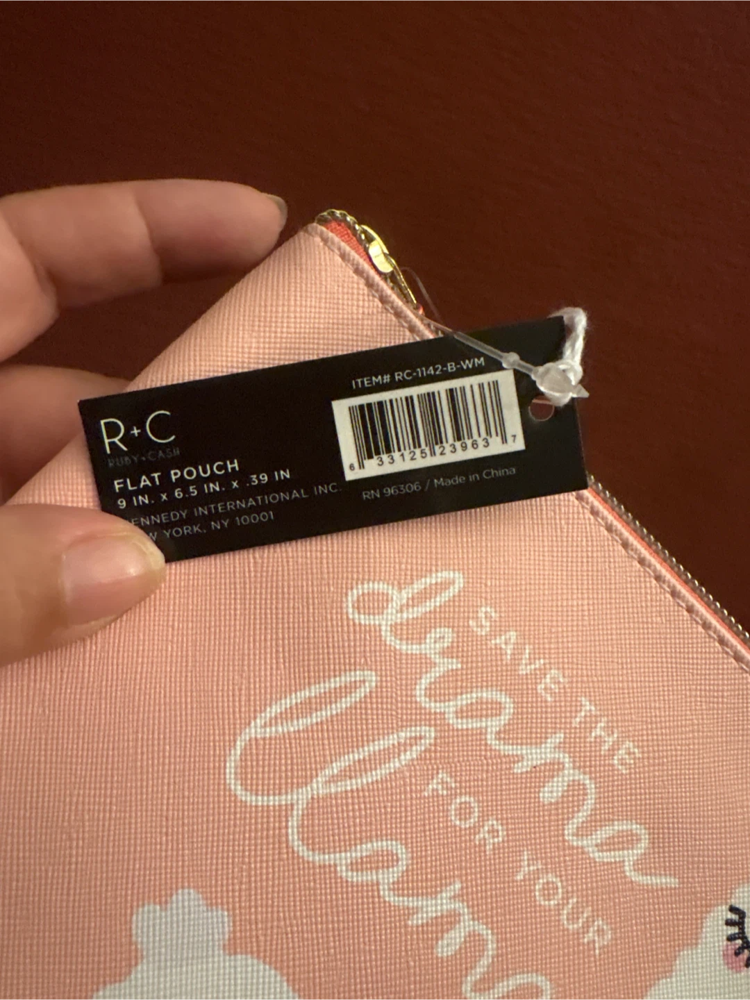 NEW Ruby + Cash Pink "Save the Drama for Your Llama" Flat Pouch - photo 3