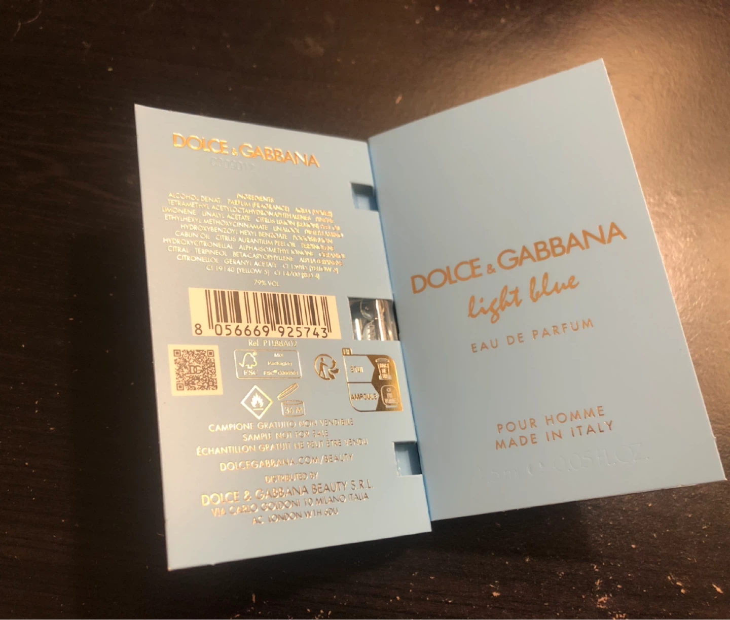 Dolce & Gabbana Light Blue Eau de Parfum Pour Homme Samples - photo 3