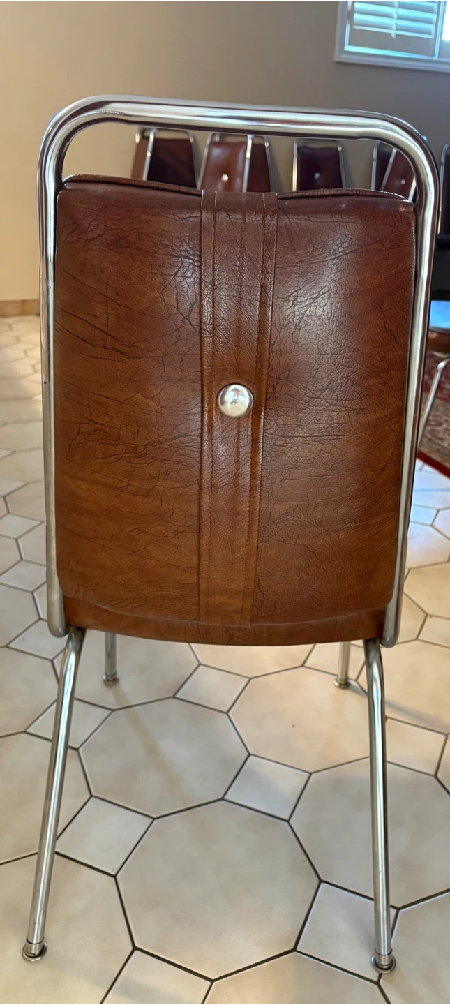 Vintage Vinyl & Chrome Dining Chairs (Set of 4) - photo 2