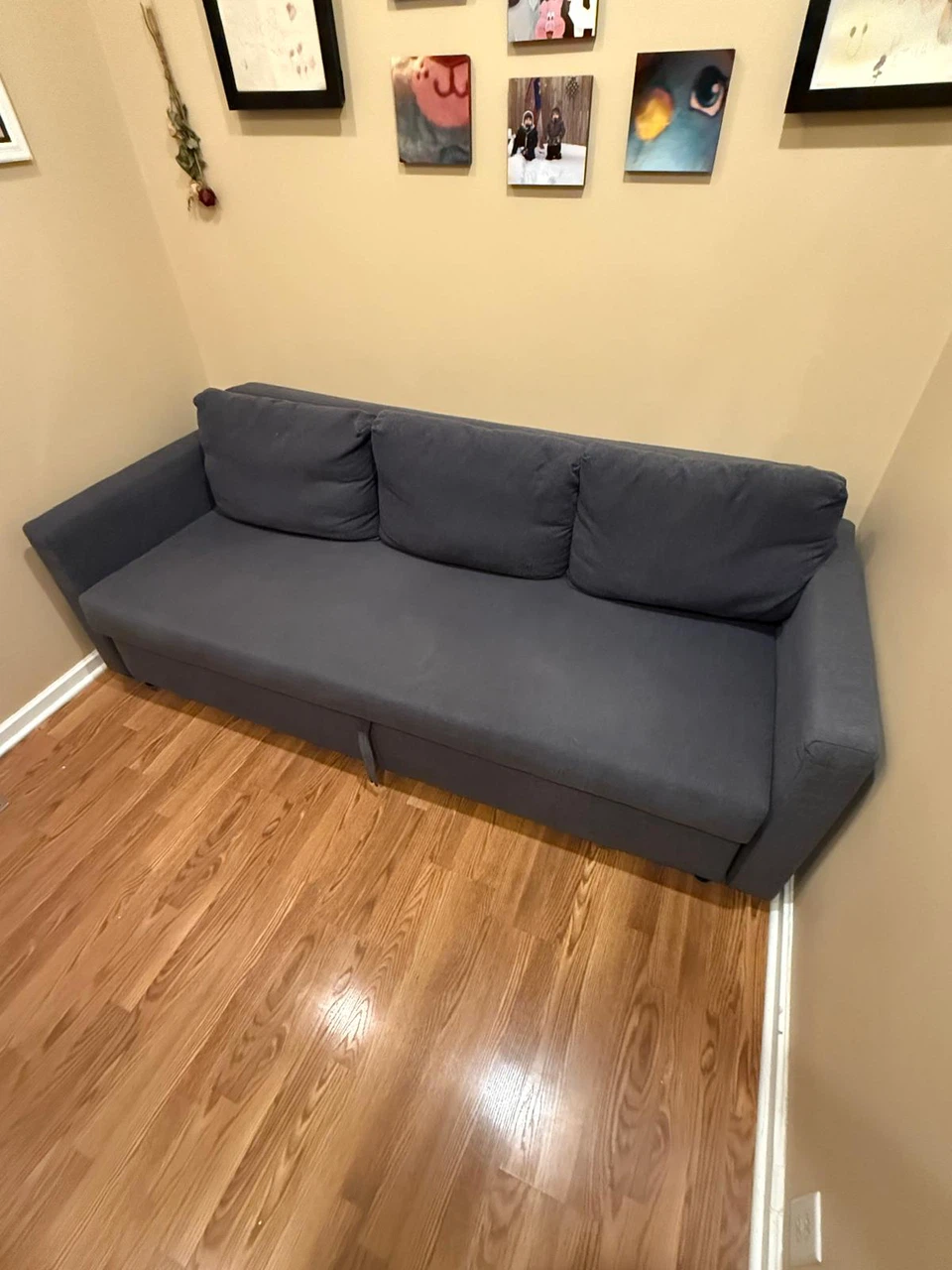 Dark Gray Sofa Bed with Storage