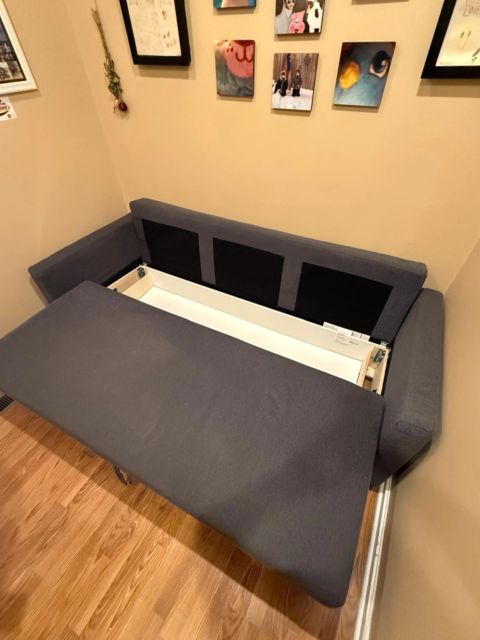 Dark Gray Sofa Bed with Storage - photo 4