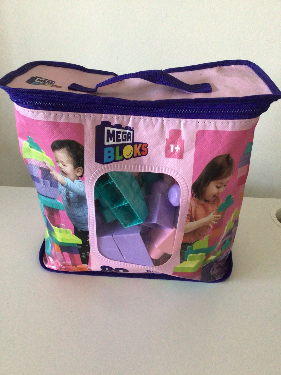 Mega Bloks 80 Piece First Builders Set in Pink Bag