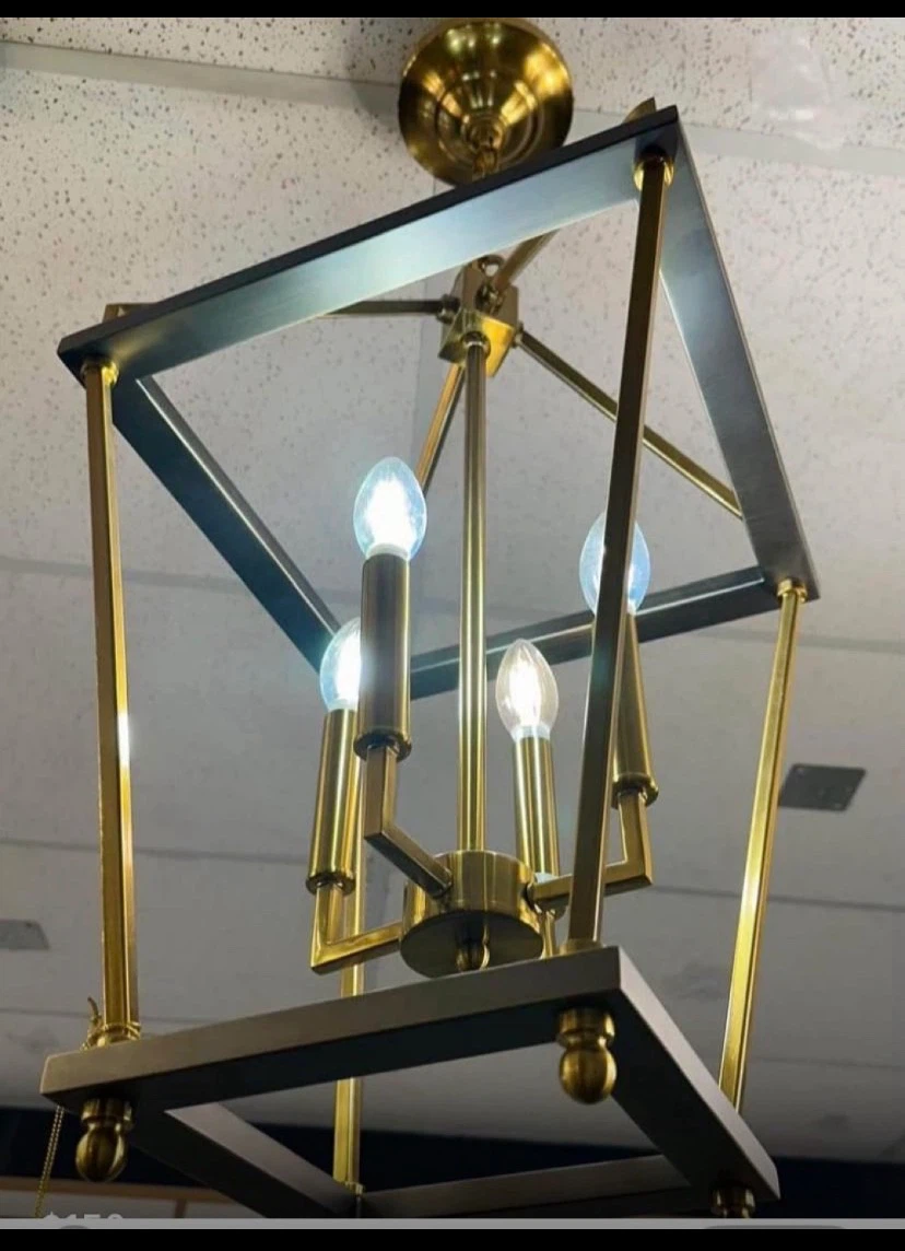 Black and gold lantern chandelier