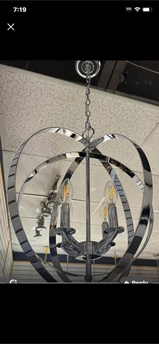 Chrome Orb Chandelier