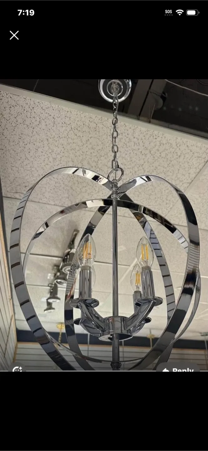 Chrome Orb Chandelier