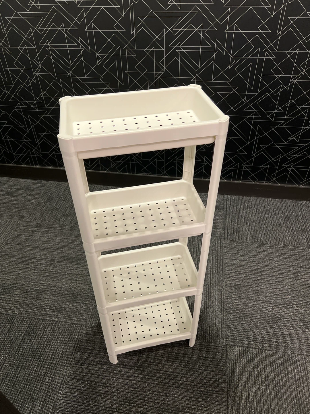 White 4 tier plastic storage rack