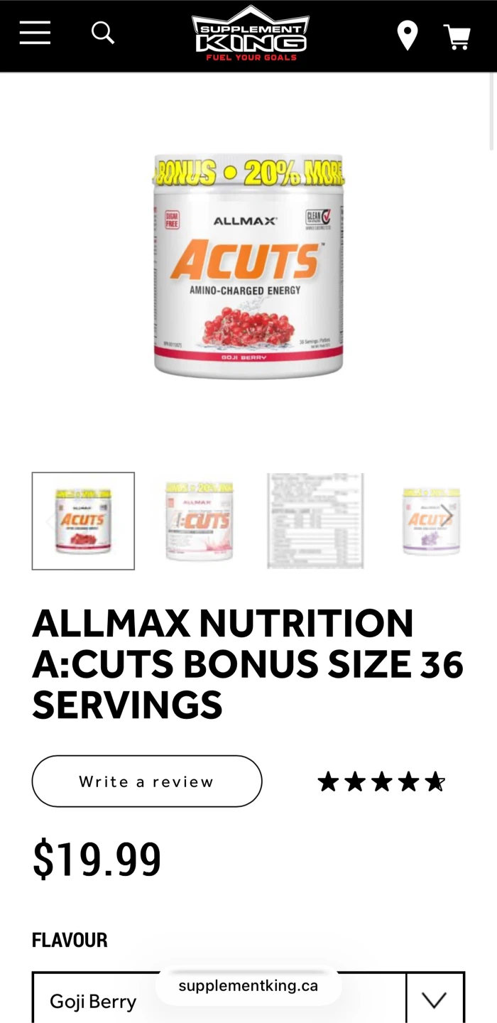 ALLMAX ACUTS Amino-Charged Energy - Goji Berry - photo 4