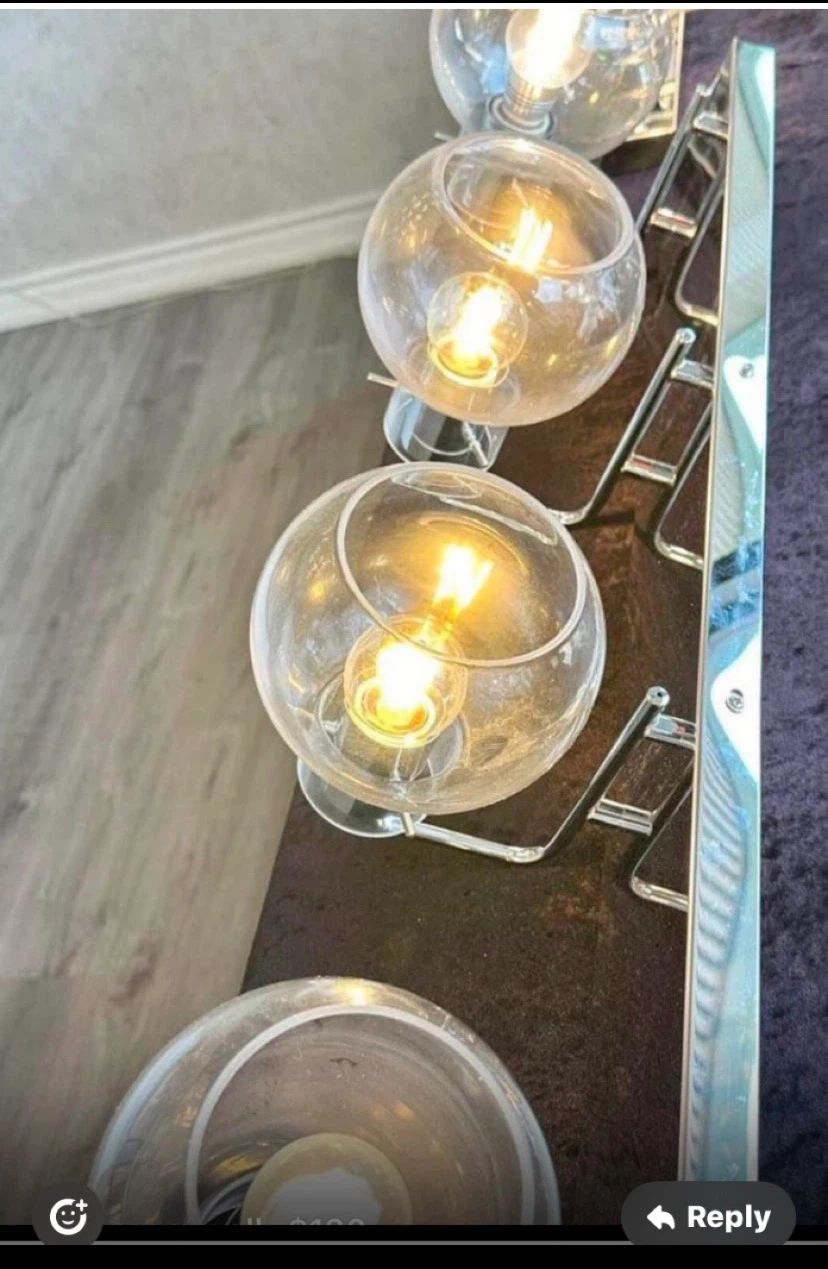 Modern four-light chrome vanity fixture