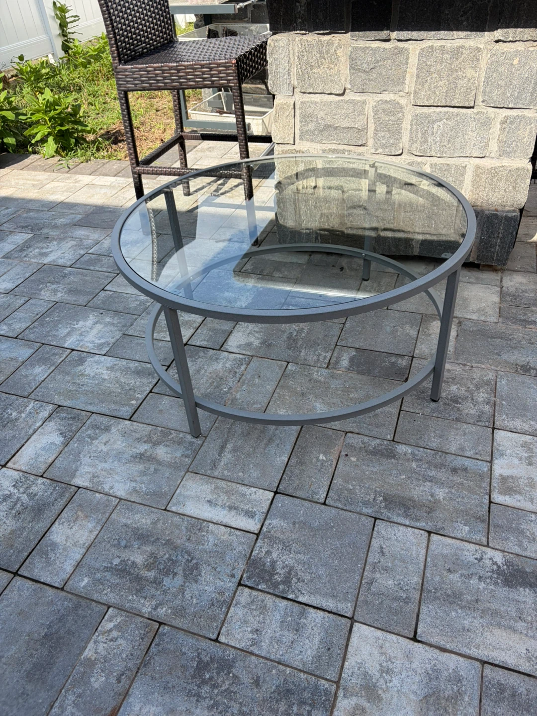 Round Glass Top Coffee Table