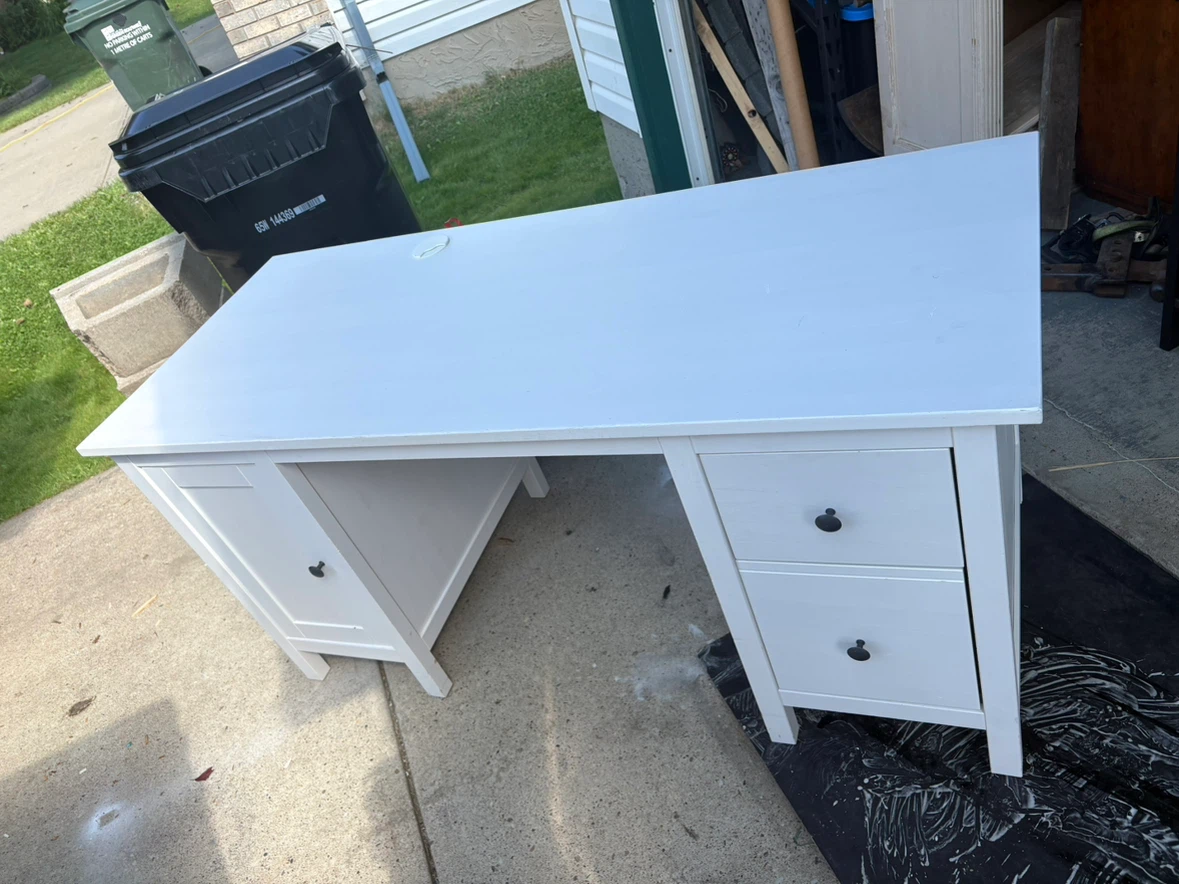 White Executive Desk with Drawers and Cabinet - photo 2