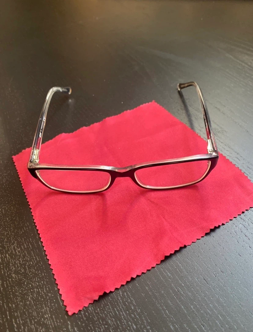 Black and Clear Rectangular Eyeglasses