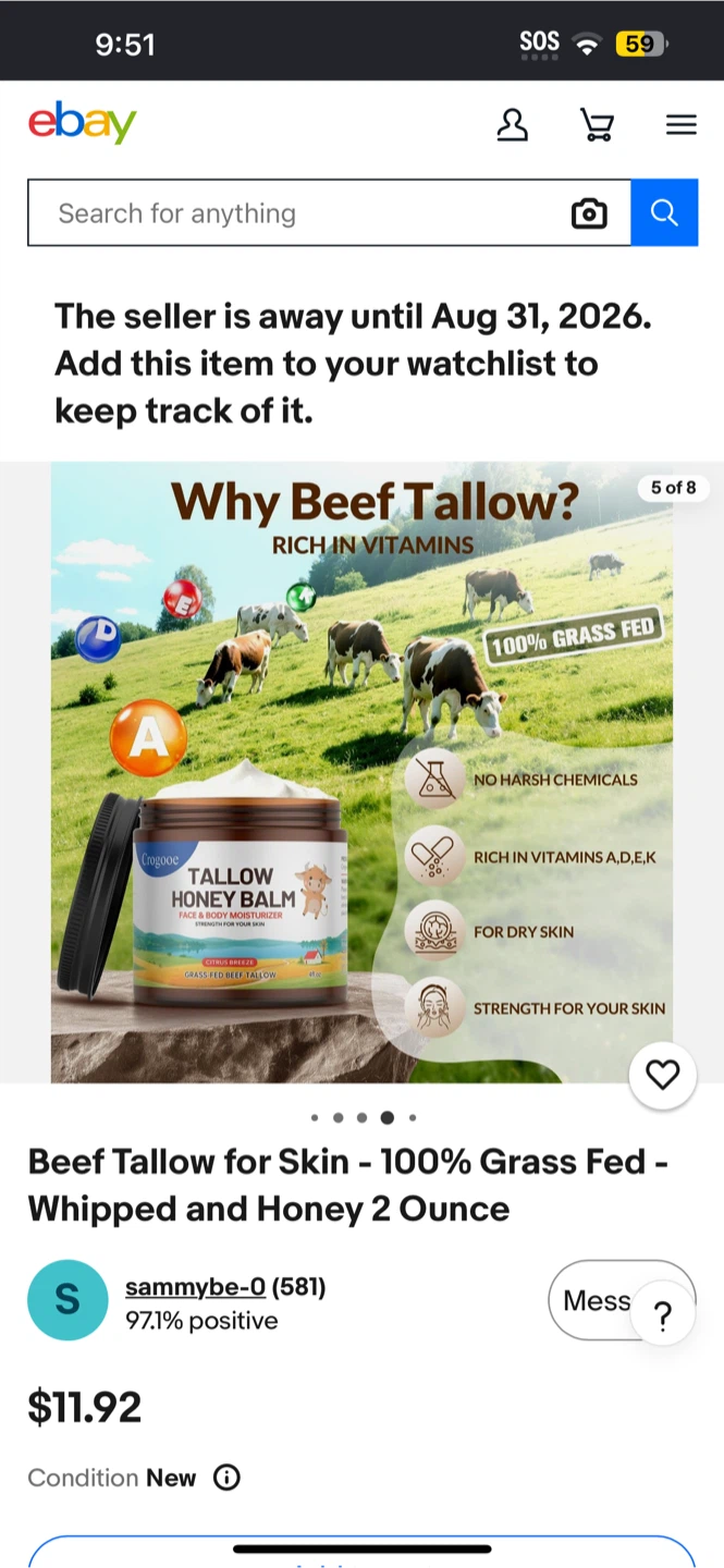Beef Tallow for Skin - Whipped & Honey Balm 2 Oz - photo 5