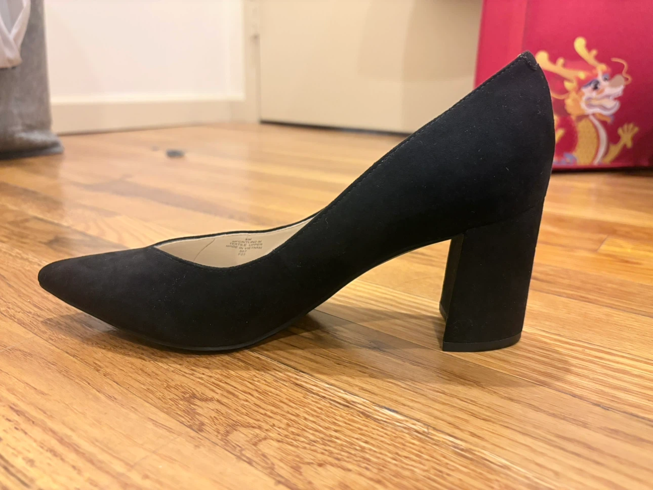 Marc Fisher Black Suede Block Heel Pumps Size 9