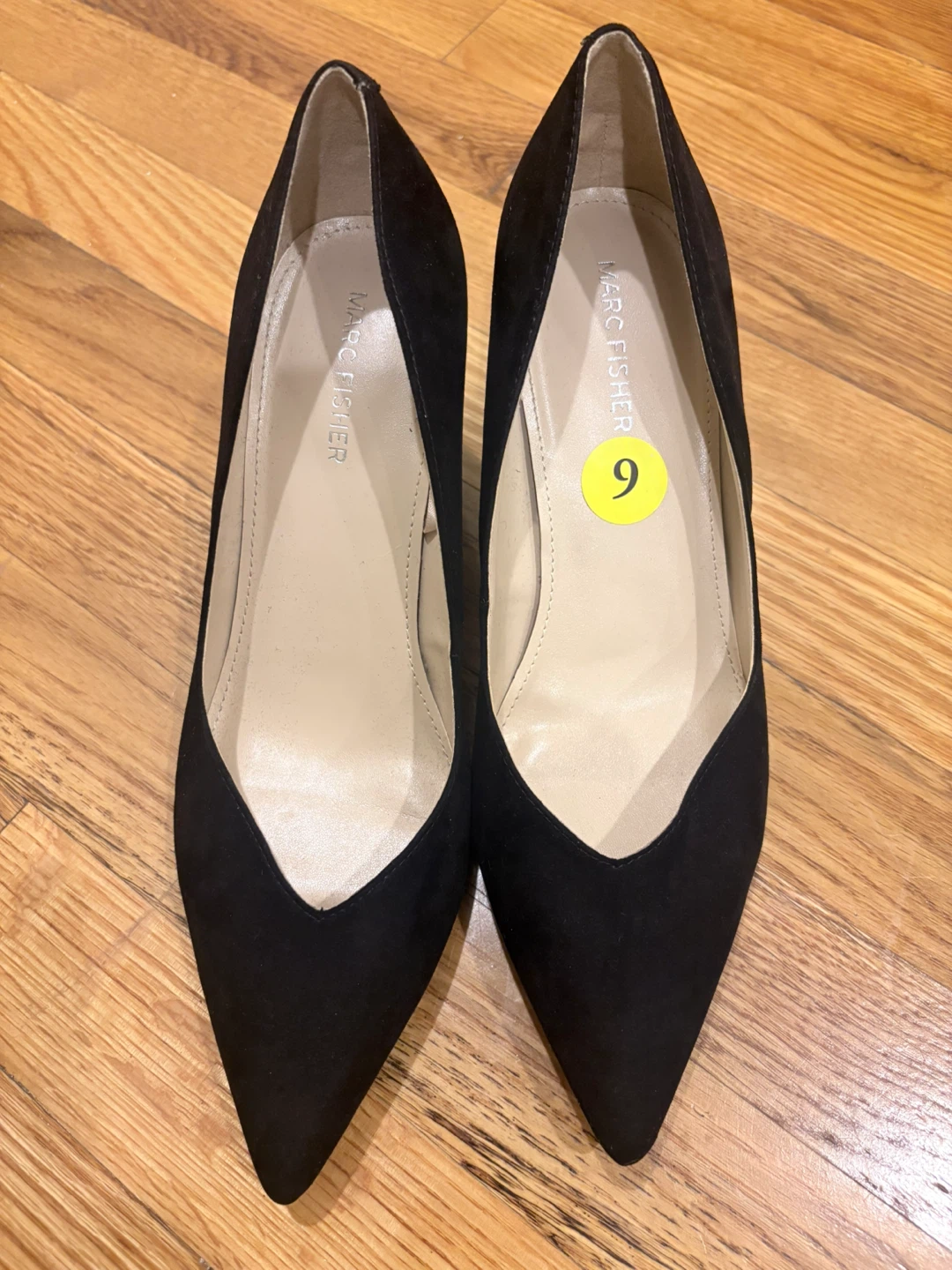 Marc Fisher Black Suede Block Heel Pumps Size 9 - photo 2
