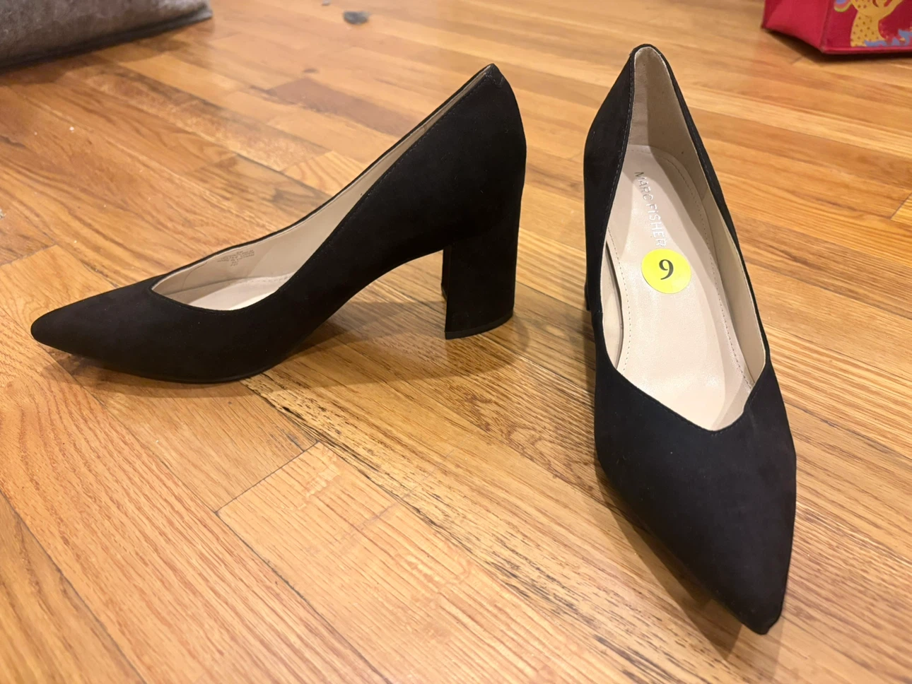 Marc Fisher Black Suede Block Heel Pumps Size 9 - photo 3