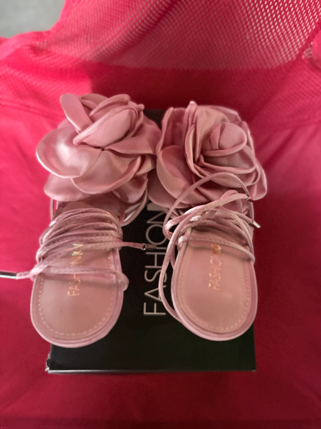 Fashion Nova Pink Rose Strappy Heels - photo 2