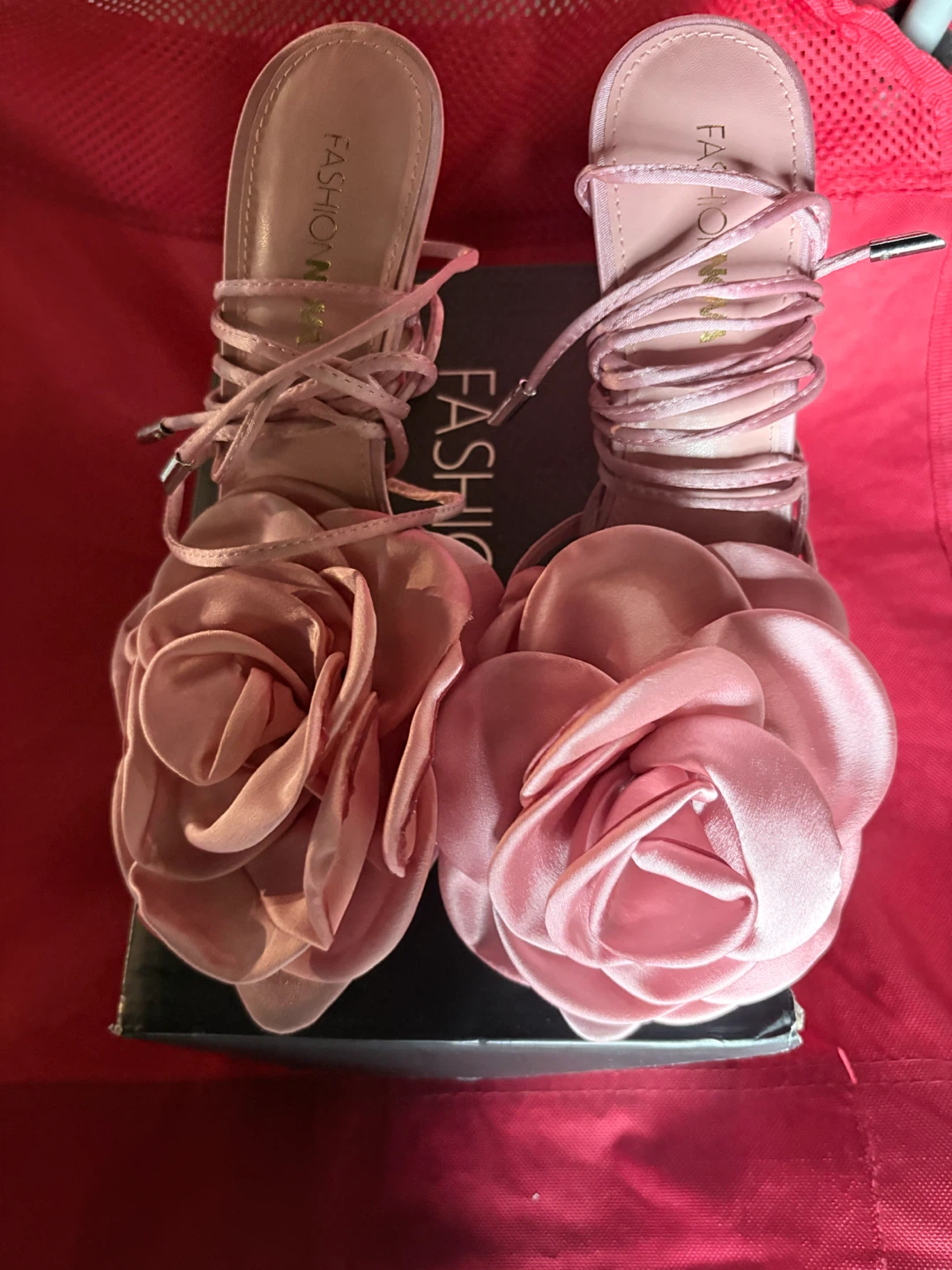 Fashion Nova Pink Rose Strappy Heels - photo 3