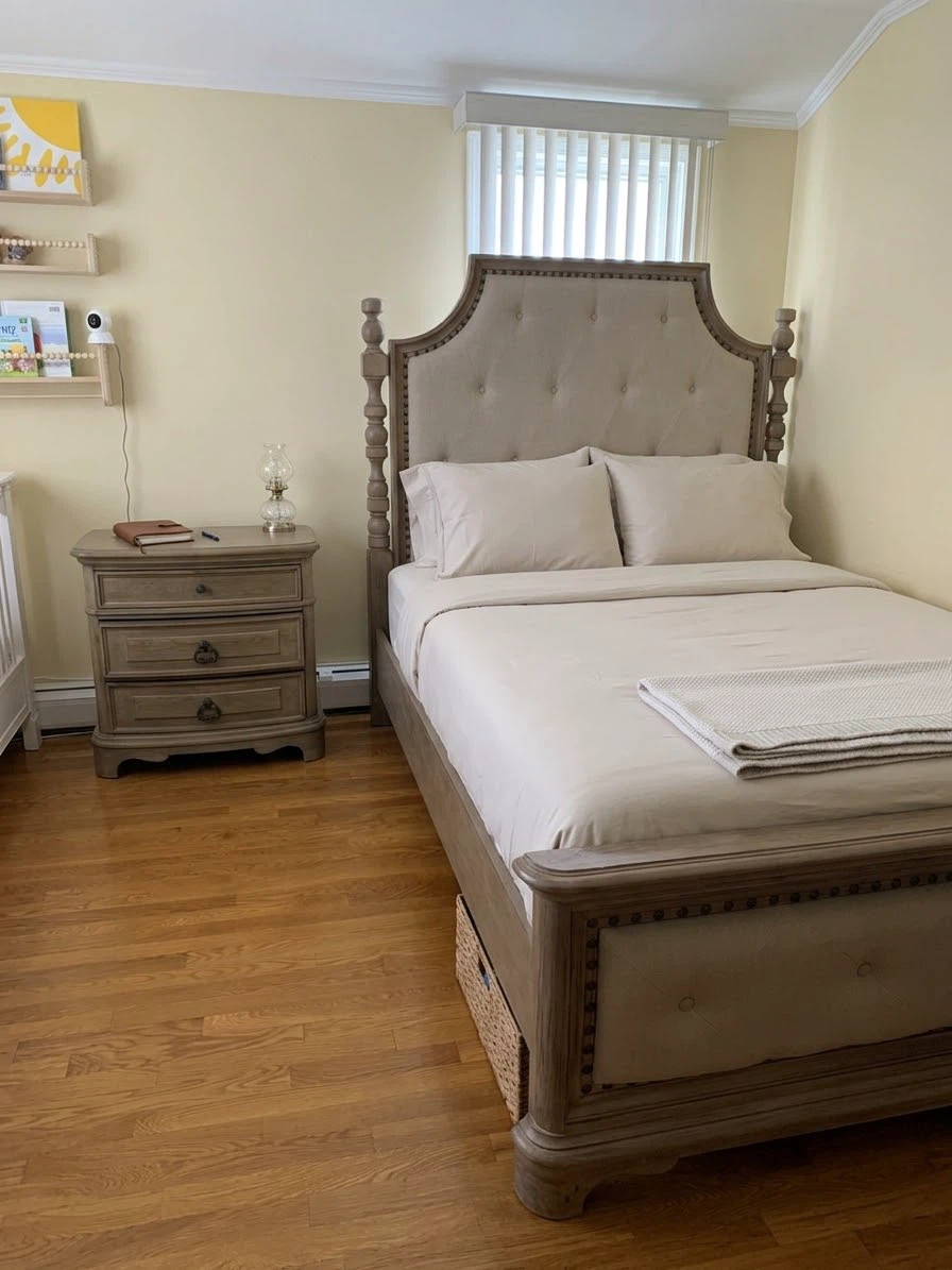 Queen size Bed Frame + mattress + bed drawers