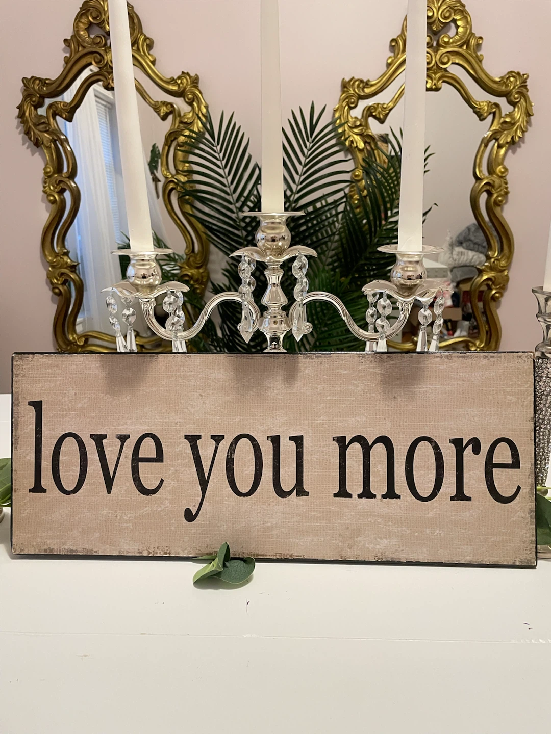 Decorative Arrows and 'love you more' Sign