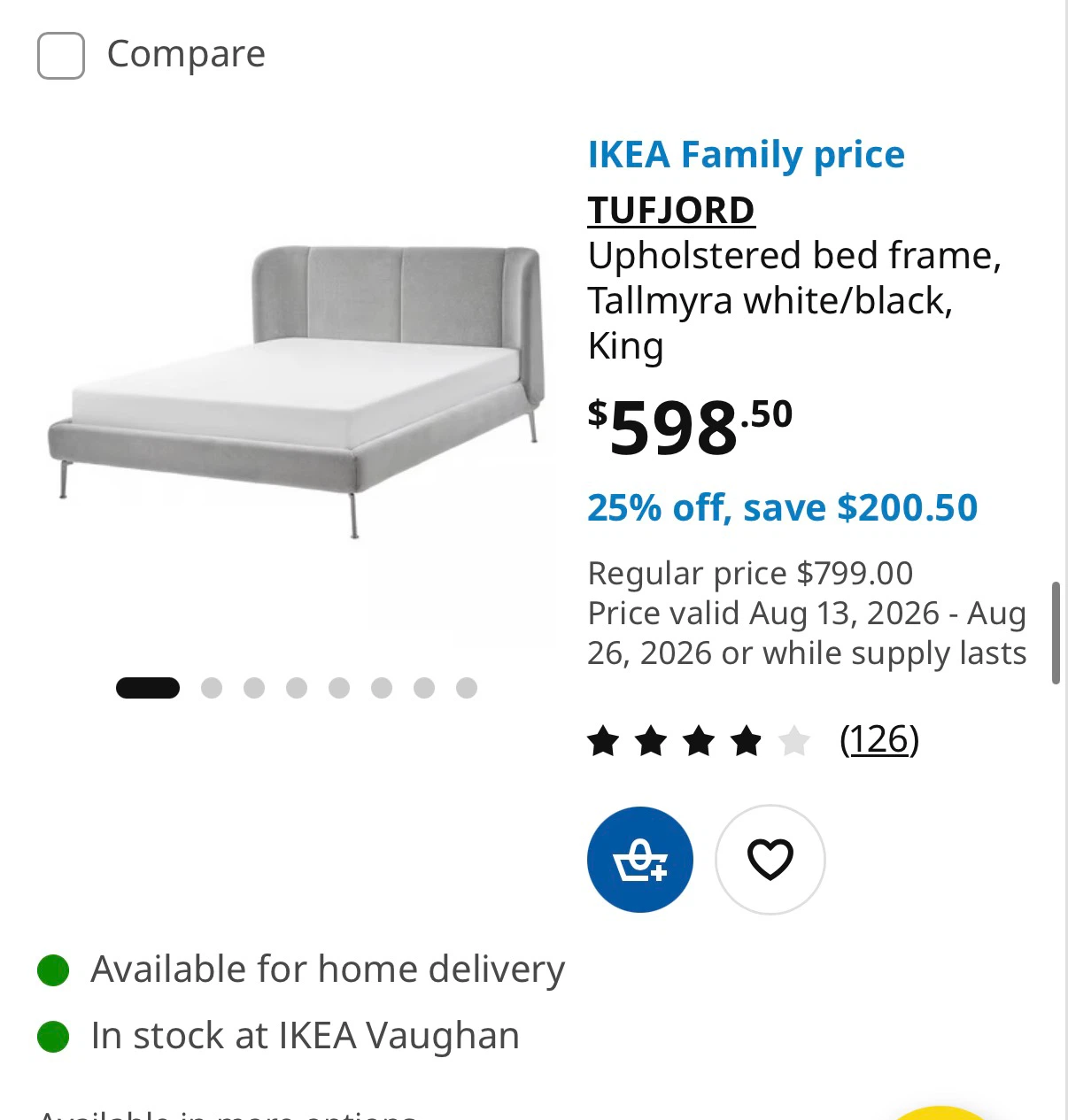 IKEA Queen Bed Frame + 2 Nightstands | $900 Value — $500 for Set - photo 5