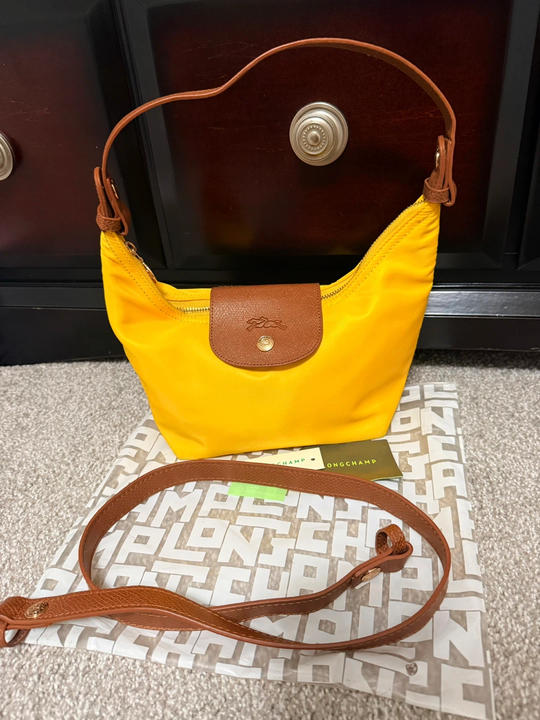 Longchamp Le Pliage yellow mini handbag 3 way  price firm - photo 2