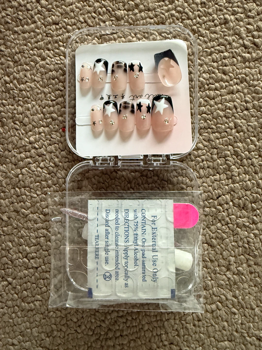 Press-On Nails with Star Design size S