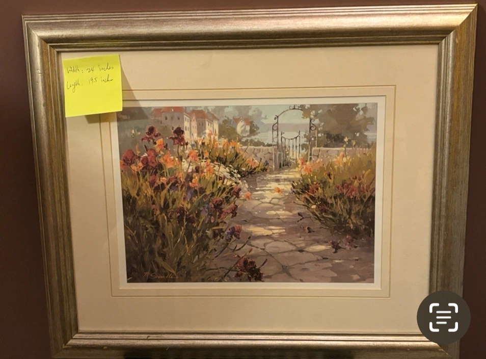 Framed Floral Garden Pathway Print