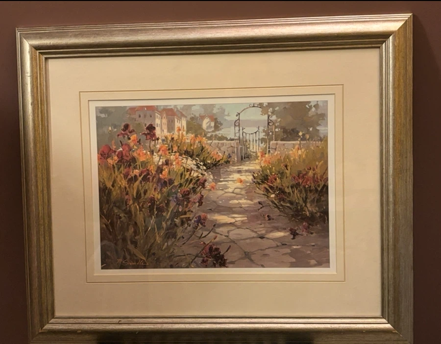 Framed Floral Garden Pathway Print - photo 2