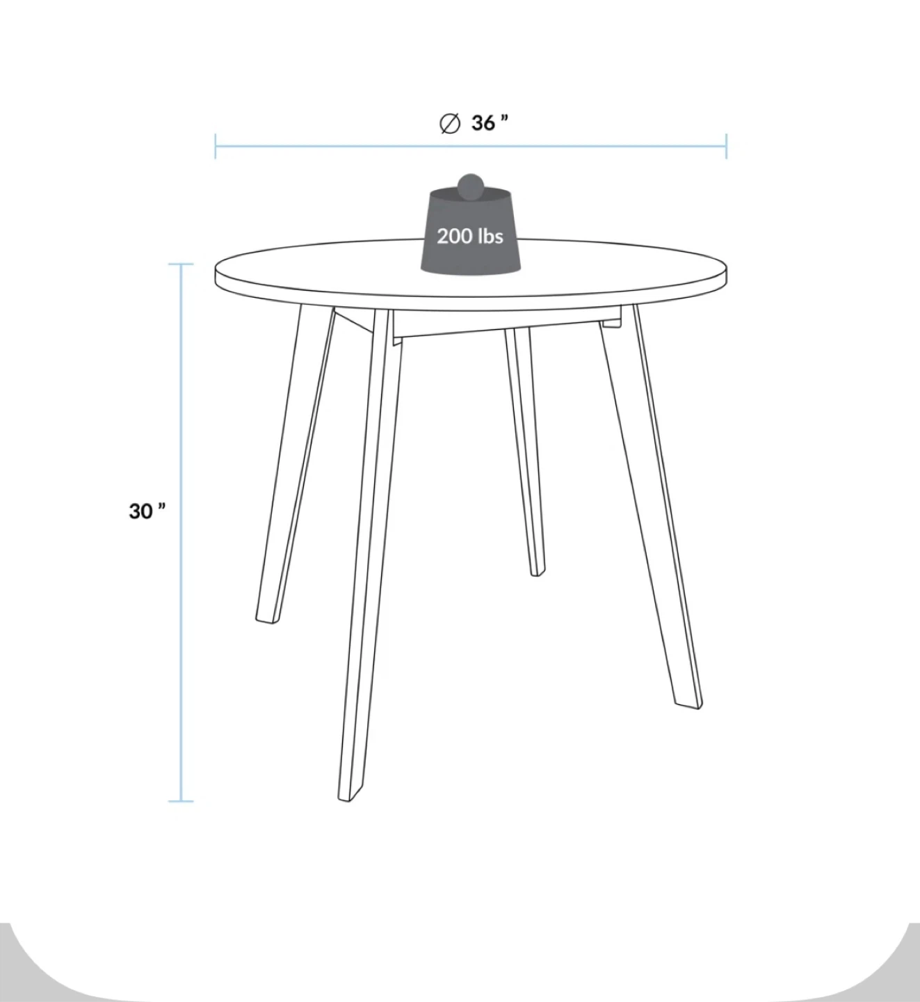 BNIB 36" Round Dining Table - photo 4