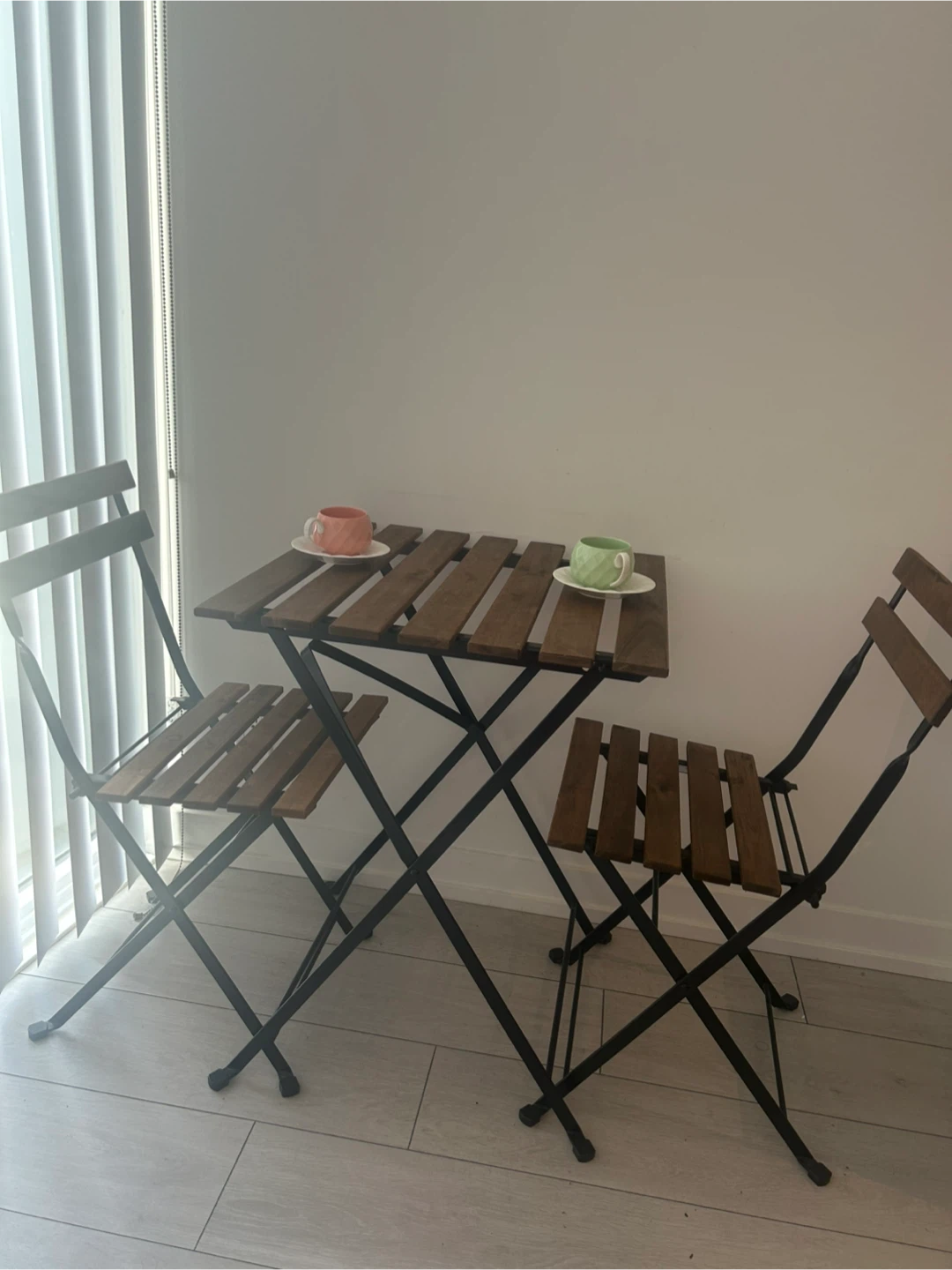 Wooden Bistro Set with Two Chairs - photo 2