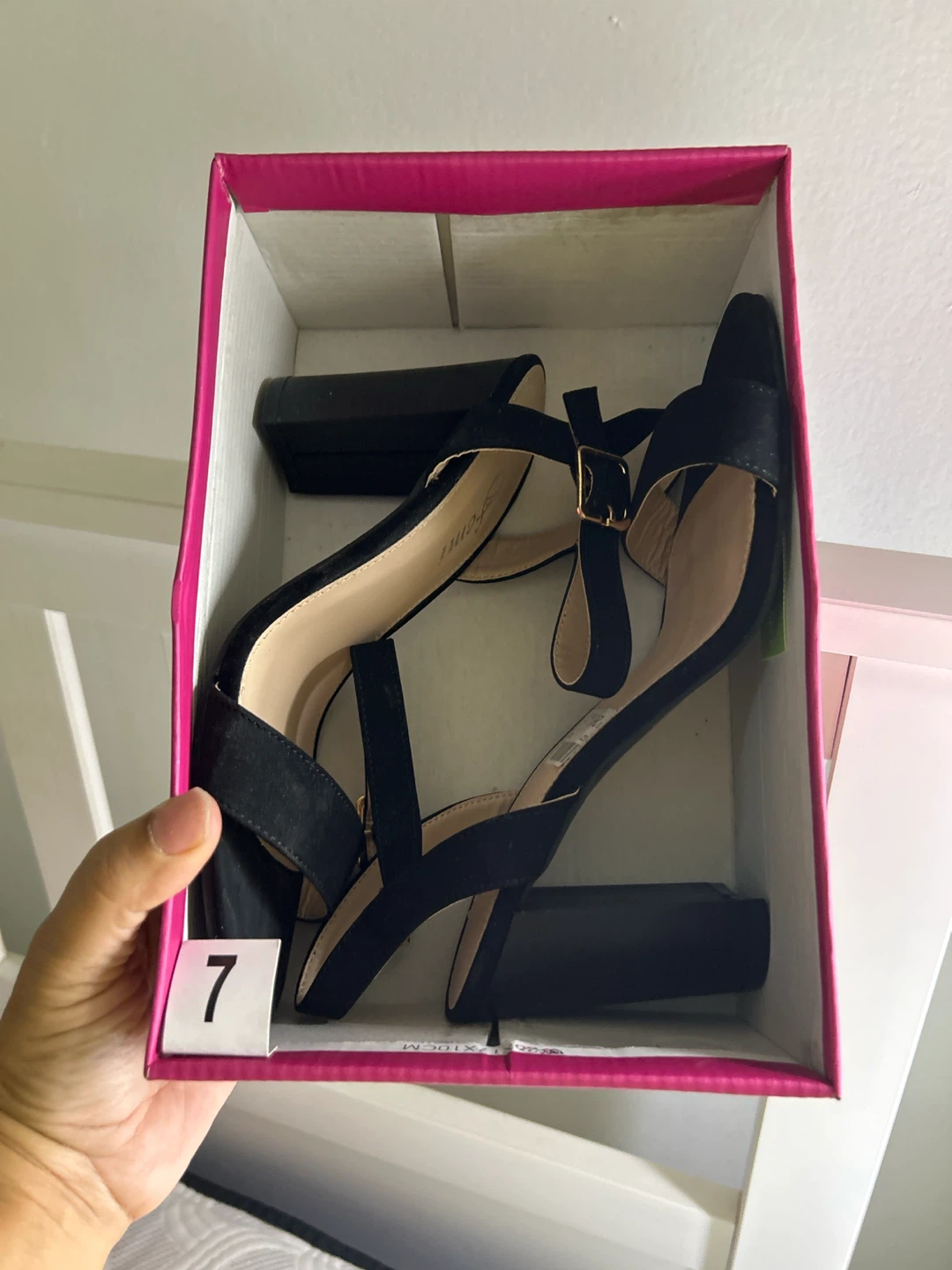 Black Block Heel Sandals - Size 7 - photo 2