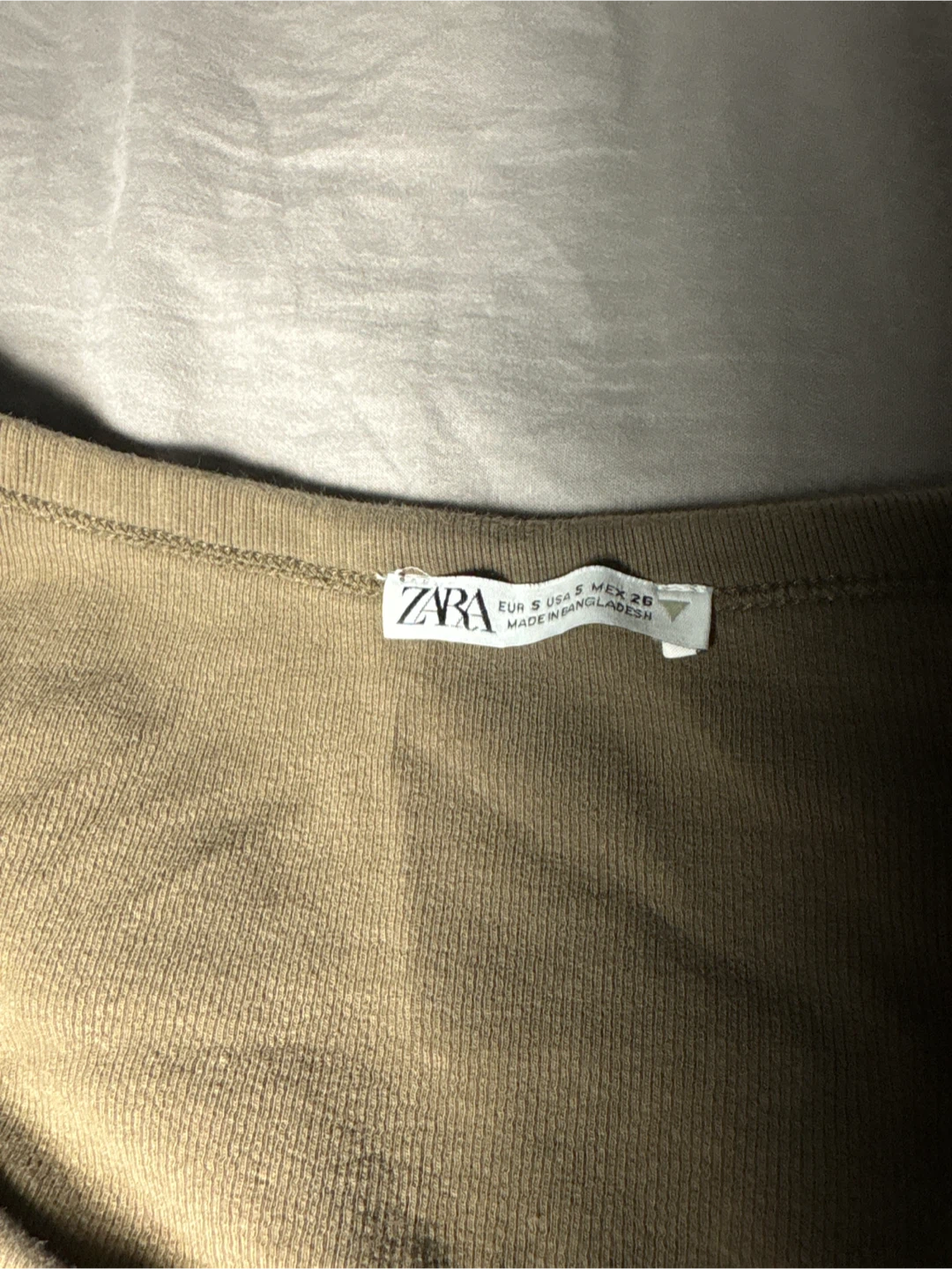 Zara Long Sleeve Top - Brown, Size S - photo 2