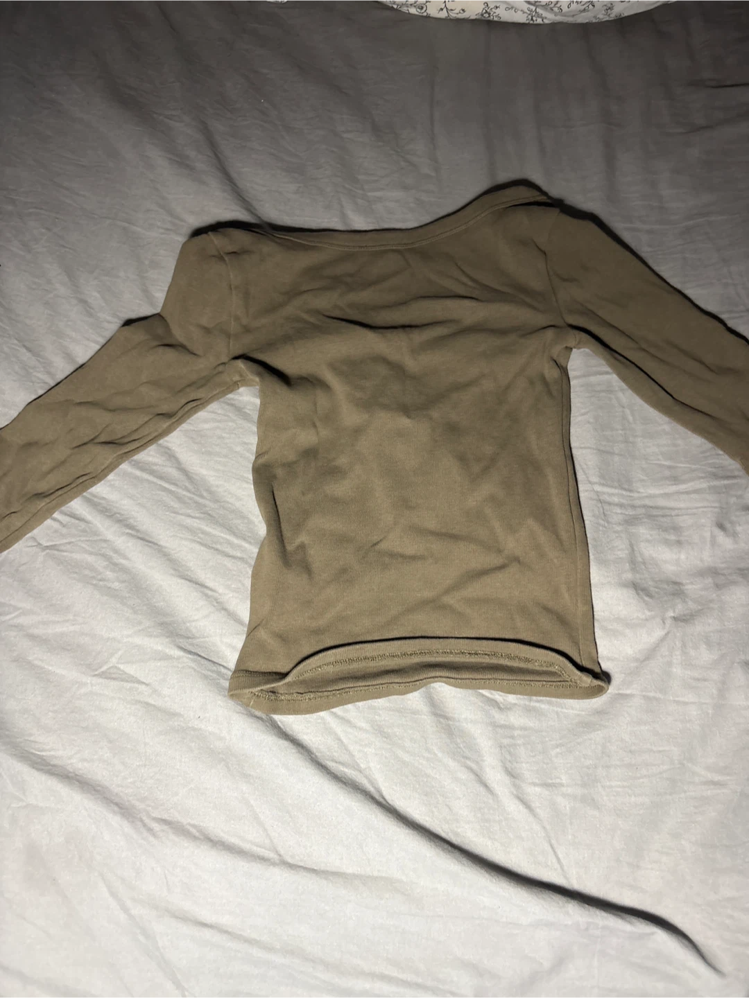 Zara Long Sleeve Top - Brown, Size S - photo 3