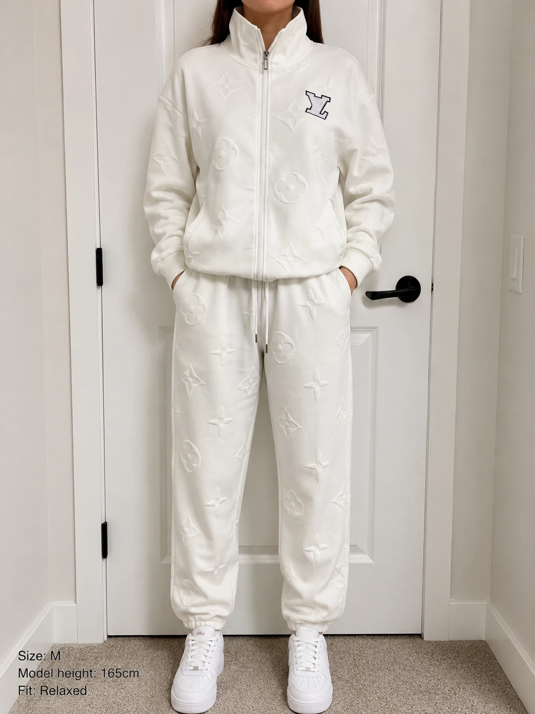 Louis Vuitton Monogram Tracksuit Set White Size M