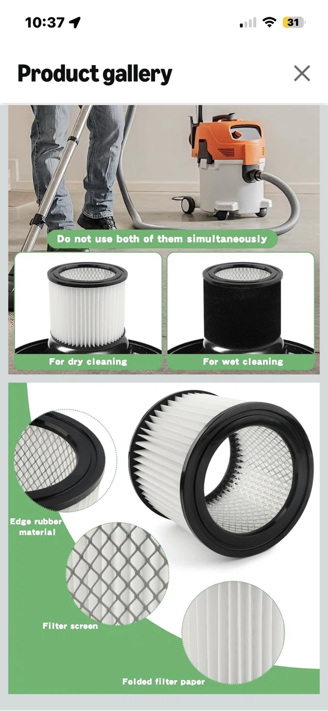 Vacuum Cleaner Filter Set for Wet/Dry Vacuums - photo 5