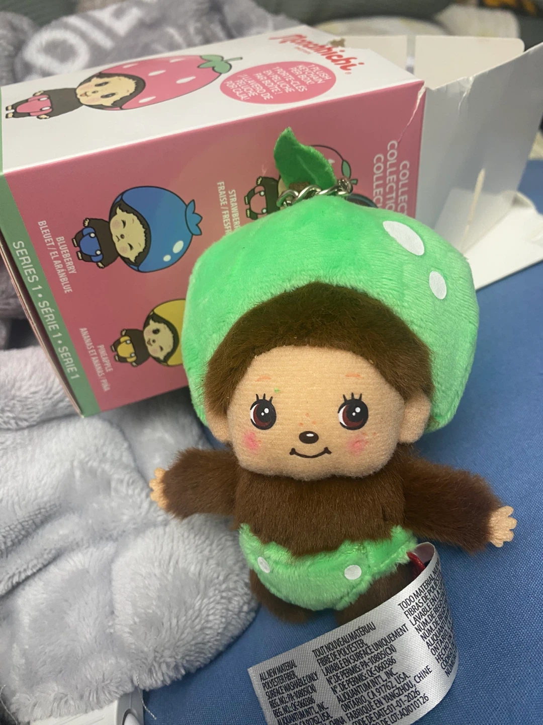 Monchhichi Plush Keychain - Strawberry Series 1