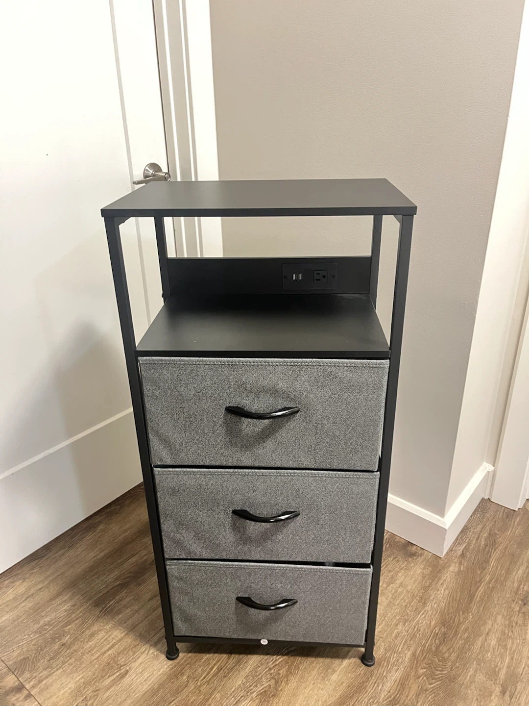 Black Dresser, Storage Unit with Power Outlet - photo 2